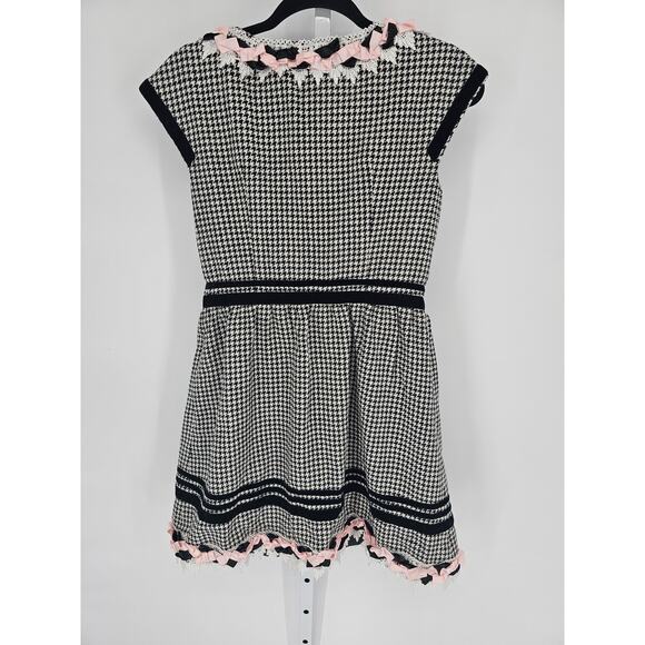 Chanel Women's Sleeveless Round Neck Wrap Pattern Houndstooth Dress Size 40 - Picture 5 of 5